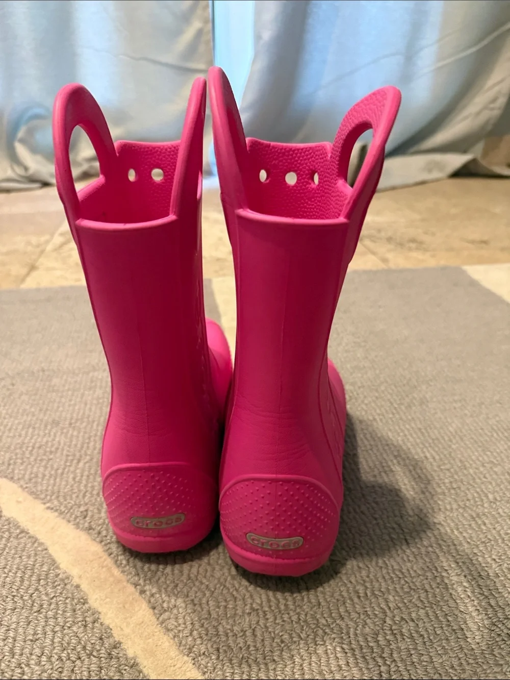 CROCS Kids Tall Fuchsia Pull-On Rain Boots